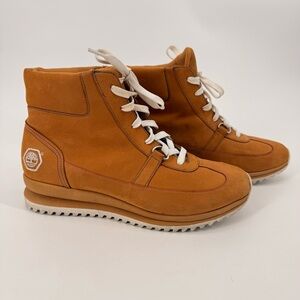 Timberland Women’s Nubuck Sneaker Boots Wheat Camel Honey Lace-Up 9.5 Gorpcore